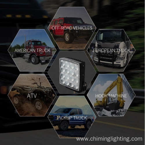 Chiming hot sale square 4.3 Inch 48w three installations LED work light reverse universal work light truck led lights